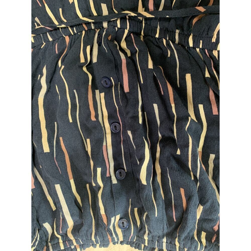 LuLu's True Radiance Navy Blue Multi Print Off the Shoulder Jumpsuit Size Small - Picture 9 of 10